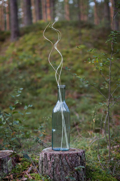 Stikla pudele, gaiši zila