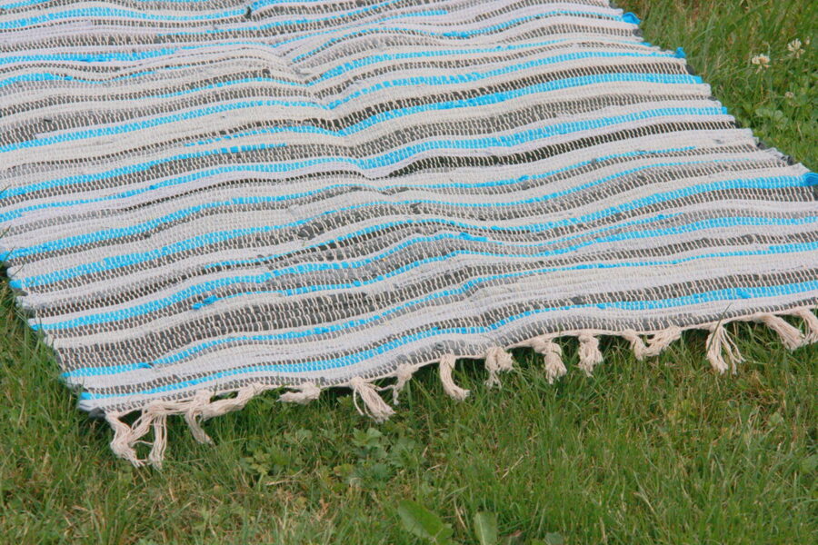 Lupatu paklājiņi, 70x140cm, pelēki/zili